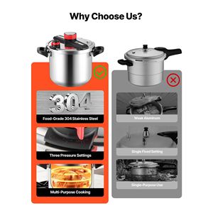Autocuiseur en acier inoxydable de 12 litres avec couvercle en verre trempé et grille de cuisson vapeur, autocuiseur à triple pression par - Product Image 3
