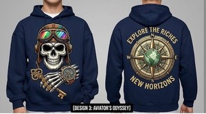 Sudadera con Capucha para Hombre, Estampado de Calavera y Dinero, Corte Regular, Tejido de Algodón, Estilo Hip Hop, Otoño, Logotipo Frontal - Product Image 4