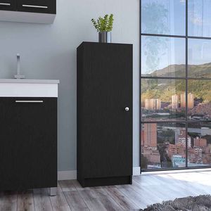 Dispensa da Cucina Uluru di DEPOT E SHOP, Armadio Nero a Singola Porta con Quattro Ripiani Interni - Product Image 1