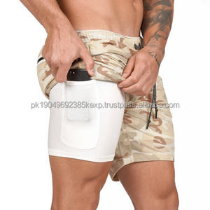 Popular <b>Mens</b> 2-in-1 Running <b>Shorts</b> Workout Training Jersey <b>Men</b> <b>Camo</b> Gym <b>Shorts</b> - Product Image 1