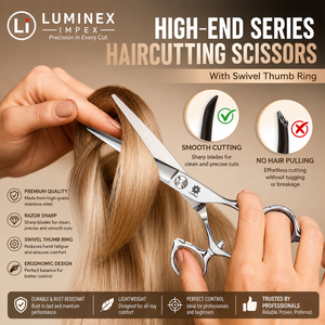 NYBL-55 5.5inch Straight <b>Left</b>-<b>handed</b> <b>Scissors</b> JAPAN 440C Sharp 58-59HRC Hardness Stainless Steel Handle Barber Shears Hair 28 - Product Image 3