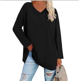 Plus Size Women's Black Short Sleeve Crew Neck <b>T</b>-<b>Shirt</b> Casual Solid Color Jersey Cotton Maternity <b>Nursing</b> Tee - Product Image 5