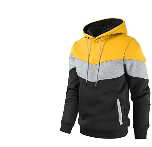 Atacado homens Queda Tops Manga Longa Camisola Listrada Cordão Multi Cor Hoodie