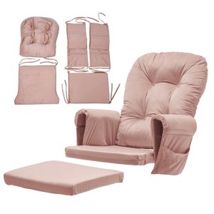 5PCS Soft Velvet Thickened Glider Rocker Replacement <b>Cushions</b> <b>Storage</b> Pocket PE Foam Washable Nonslip Universal Use for Patio - Product Image 3