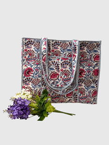 Sac fourre-tout bohème en toile à panneaux avec broderie florale, ouverture supérieure, idéal pour le shopping toutes saisons - Product Image 3