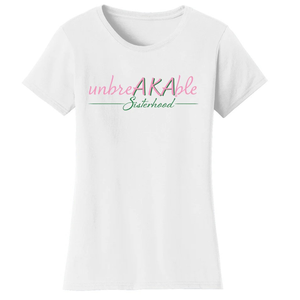 T-shirt blanc unbreble Sisterhood pour femme, en coton, manches courtes, col rond, graphique, décontracté, doux et confortable - Product Image 1
