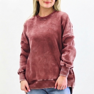 Sweat-shirt délavé à l'acide pour femme, style vintage, le plus vendu, vêtement décontracté avec logo personnalisé, services de fabrication OEM - Product Image 4
