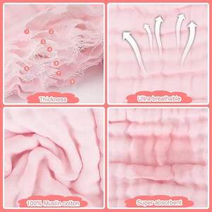 Bavoirs en mousseline extensibles 95% bambou 5% élasthanne - Ajustement doux, absorbants, essentiels pour bébé - Product Image 2