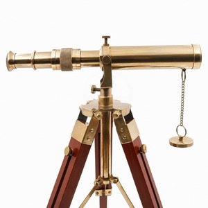 Telescopio Náutico Vintage de Latón Chapado en Oro con Trípode de Madera, 10 Pulgadas, Aumento 5X, Grabado Láser para Decoración del Hogar - Product Image 4