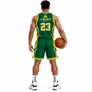 Tenues de basketball personnalisées haut de gamme OEM pour hommes et jeunes – Maillots sans manches et shorts assortis en tissu respirant pour équipes sportives - Product Image 4