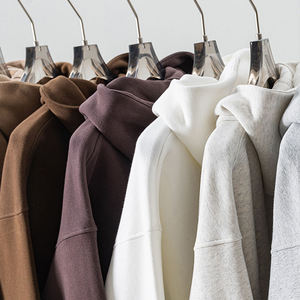 High Quality Solid Vintage Winter Streetwear 360 GSM 100% Cotton <b>Fleece</b> Thick Heavy Pocket Pullover <b>Oversized</b> <b>Hoodies</b> <b>Men</b> - Product Image 5