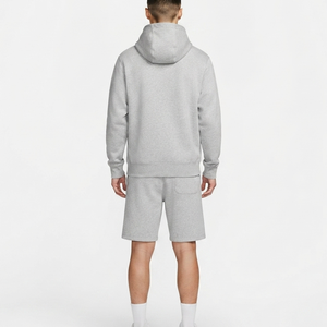 Ensemble sweat-shirt et short gris en coton pour homme – Tenue décontractée d'été à manches longues avec cordon de serrage, couleur unie, coupe régulière - Product Image 5