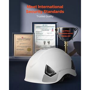 Casco di Sicurezza in ABS Approvato ANSI/ISEA Z89.1 con Visiera, Sospensione a 6 Punti Regolabile, Ventilato, per Uomo - Product Image 2