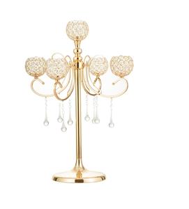 Metal <b>Candlestick</b> <b>Holder</b> with Crystal Beaded Chandelier Design Luxury Wedding Baby Shower Aisle Ceremony Gift - Product Image 1