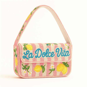 Sac à main artisanal brodé de perles, design tendance, perles de rocaille brodées à la main - Product Image 2