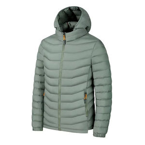 <b>Cheap</b> Light Warm Coats Custom Logo Nylon Black Hooded Winter Bubble Puff Filled Cotton <b>Jackets</b> Coat for Men - Product Image 3