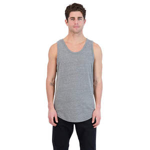 Camiseta sin mangas de algodón para hombre al por mayor, estilo casual, cuello redondo, bajo curvo, para gimnasio, fitness, ropa urbana 3D - Product Image 1
