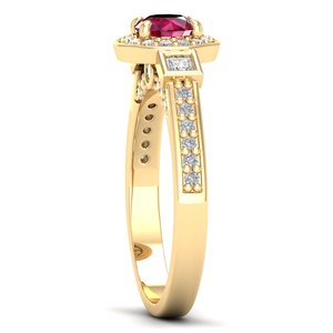 Bagues de fiançailles REYES en argent sterling 925 avec moissanite, taille ronde 0,5 carat, pierre précieuse rubis rouge, cadeau de mariage pour femme, bijoux - Product Image 3