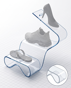 2026 Modern for Plastic Corner Shoe Riser Stand Easy Assembly Customizable Size Color Countertop Mount for Decoration Storage - Product Image 4