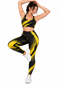 Women Slim Fit Yoga Set High Waist <b>Leggings</b> Sports Bra Pilates Gym Fitness Workout Activewear Custom Quick Dry Breathable - Product Image 5
