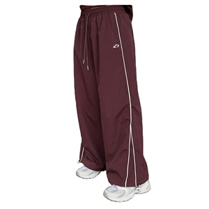 กางเกงวอร์มไนลอนแบบมีแถบข้างสีขาว เอวยางยืด ทรงหลวม สวมใส่สบาย ผลิตตามสั่งจากโรงงานโดยตรง - Product Image 1