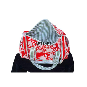 Bolsa de Viaje Grande de Algodón Estampado con Cremallera, Acolchada, para Fin de Semana, Portátil, para Mamá y Bebé, para Pañales, Venta al por Mayor - Product Image 5