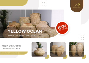 กระถางดอกไม้เซรามิกสีเหลืองสไตล์โมเดิร์นรักษ์โลกสำหรับตกแต่งสวนบ้านและภายนอกอาคาร รุ่น OC017H92YE - Product Image 5