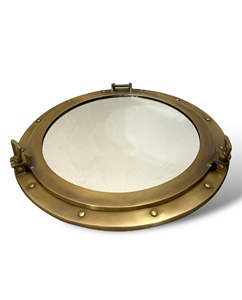 Espejo de Pared Náutico de Latón Antiguo Hecho a Mano de 20 Pulgadas, Ventana de Barco Decorativa para Hogar, Oficina, Hotel, Decoración de Pared Costera M/S - Product Image 3