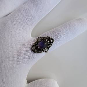 Anillo Marquise de Amatista, Plata de Ley 925, Hecho a Mano, Estilo Art Deco, Joyería Elegante con Piedras Preciosas para Mujer, Boda, Fiesta - Product Image 6