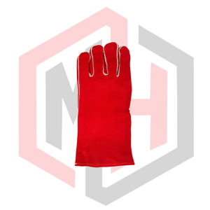 Gants de soudage en cuir rouge, résistants aux déchirures, ignifuges, anti-chaleur, anti-coupures, antidérapants, sans silicone, 14 pouces, pour soudeurs, travaux de barbecue, TIG - Product Image 3