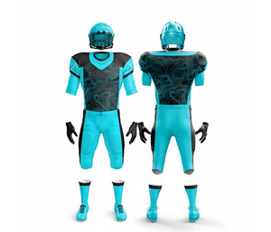 Ensemble d'uniformes de football américain haute performance – Sublimation intégrale |   Ensemble de football avec maillot et pantalon |   Polyester respirant - Product Image 5