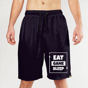 Pantalones Cortos Deportivos Negros de Secado Rápido para Hombre con Logotipo de Espada Blanca en la Parte Delantera, Cintura con Cordón Ajustable, Ropa Casual para Gimnasio - Product Image 3