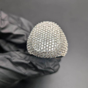 Moissanite Iced Out Dome <b>Ring</b> Luxury Hip Hop Statement Jewelry <b>Mens</b> Fashion <b>Ring</b> - Product Image 2