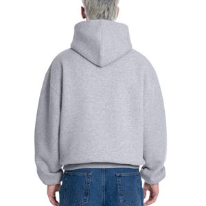 Custom Oversized Pullover Hoodie Men Heavyweight Cotton Fleece Blank Sweatshirt OEM ODM Wholesale Streetwear - Product Image 4