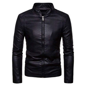 Solid Color <b>Men</b> <b>Leather</b> <b>Jacket</b> Custom Design <b>Leather</b> <b>Jacket</b> Casual Wear <b>Leather</b> <b>Jacket</b> For <b>Men</b> - Product Image 1