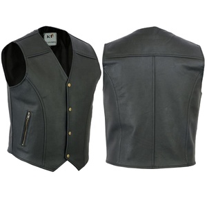 Premium quality Men's Genuine Leather vest black color cotton lining Germany - Product Image 1