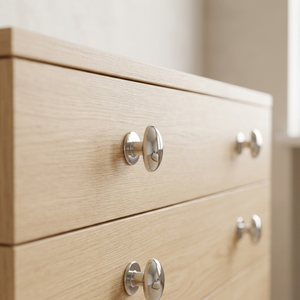 Bouton de meuble rond design, poignée durable pour armoire de cuisine, commode, style minimaliste, nickel poli, pour maison, bureau, hôtel - Product Image 4