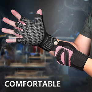 Gants de fitness en cuir respirants de couleur unie pour activités de plein air et de gym - Product Image 2