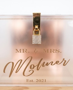 Boîte à vœux et boîte à cartes de mariage personnalisée en acrylique de 3 mm avec serrure, porte-cartes de mariage personnalisé avec logo - Product Image 6