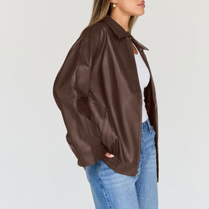 Nueva Chaqueta de Cuero de Piel de Oveja para Mujer, Color Sólido, Alta Calidad, Impermeable, Chaquetas de Cuero Genuino Personalizadas - Product Image 6