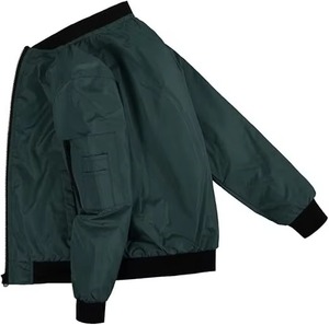Veste universitaire en satin de haute qualité pour hommes et femmes, col montant tendance, logo frontal, fermeture éclair, respirante, en laine, pour l'hiver - Product Image 2
