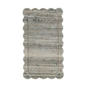Plateau de service rectangulaire de luxe en marbre blanc pour la restauration en gros, avec poignée élégante en forme de plume, idéal pour hôtels et restaurants - Product Image 3