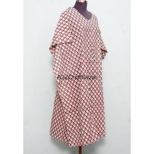 Vestido Maxi Kaftan para Mujer, 100% Algodón, Cuello en V, Sin Mangas, Silueta Ajustada, Cintura Natural, Estampado Floral, Primavera/Verano - Product Image 4