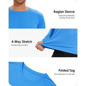 Men Blue Full Sleeve <b>Rash</b> <b>Guard</b> Quick Dry Polyester Sport Top Adult Fitness Shirt Compression Shirt BJJ <b>MMA</b> <b>Rash</b> <b>Guards</b> - Product Image 4