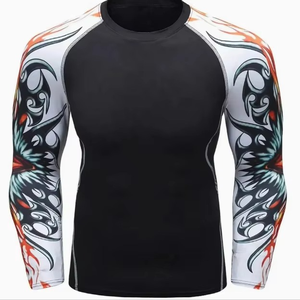 Rashguard à manches longues de couleur personnalisée pour hommes - Entraînement MMA et Jiu Jitsu, séchage rapide, respirant, design personnalisé durable - Product Image 4