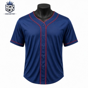 เสื้อเบสบอลแบบสั่งทำพิเศษ ติดกระดุม ผ้าโพลีเอสเตอร์ระบายอากาศได้ดี สำหรับการฝึกซ้อมกีฬาเป็นทีมและการแข่งขัน - Product Image 1