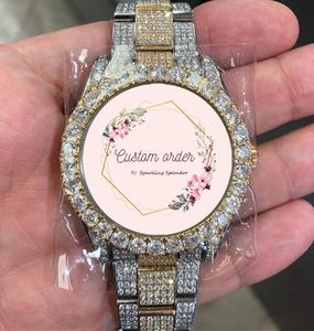 Reloj Analógico Personalizado con Cristales de Moissanita VVS y Zafiro, Estilo Hip Hop de Lujo con Cuarzo y Diamantes Incrustados para Hombre y Mujer - Product Image 3
