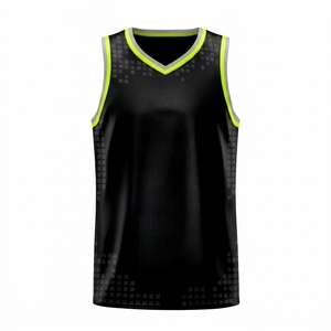 Ensemble de maillots de basket-ball sublimés personnalisés, nom de l'équipe 00, col en V, sans manches, maille respirante, vêtements unisexes pour adultes - Product Image 2