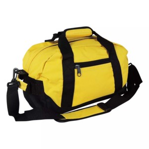 Sac de voyage Oxford jaune avec sangles noires, fermeture éclair, sac à dos décontracté, durable pour une utilisation en extérieur - Product Image 1