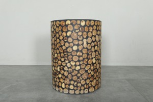 Tabouret avec incrustation d'os, décoration d'intérieur unique, incrustation d'os artisanale, tabouret élégant, meubles faits à la main, décoration de salon - Product Image 2